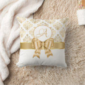 Elegant Gold Damask Monogram Kussen (Deken)