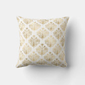 Elegant Gold Damask Monogram Kussen (Achterkant)