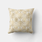 Elegant Gold Damask Monogram Sierkussen (Achterkant)