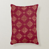 Elegant Gold Damask op Bourgogne Accent Kussen (Voorkant(Verticaal))