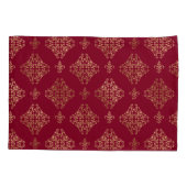 Elegant Gold Damask op Bourgogne Kussensloop (Achterkant)