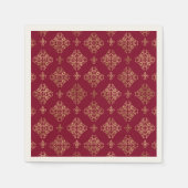 Elegant Gold Damask op Bourgogne papier Servet (Voorkant)