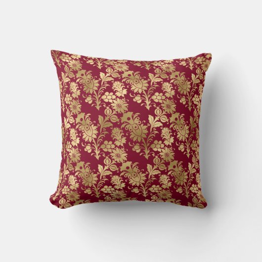 Elegant Gold Damask op Sierkussen van Bourgogne (Voorkant)