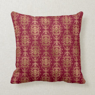 Elegant Gold Damask op Sierkussen van Bourgogne