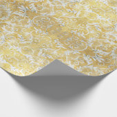 Elegant Gold Damask Pattern Cadeaupapier (Hoek)