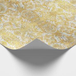Elegant Gold Damask Pattern Cadeaupapier