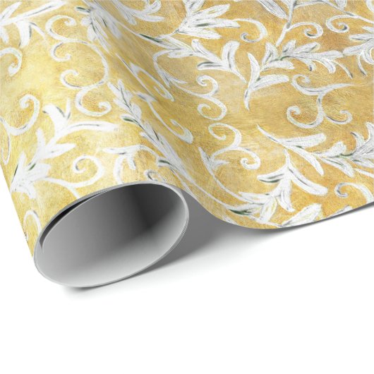 Elegant Gold Damask Pattern Cadeaupapier (Rol Hoek)