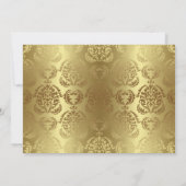 Elegant Gold Damask Pattern Moederdag Brunch Kaart (Achterkant)