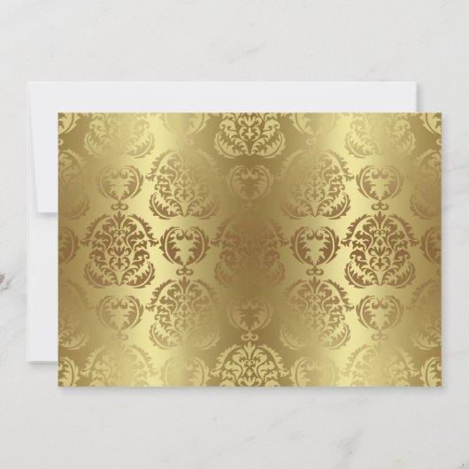 Elegant Gold Damask Pattern Moederdag Brunch Kaart (Achterkant)