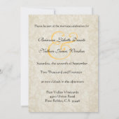 Elegant GOLD Damask Premium Metallic Wedding Kaart (Achterkant)