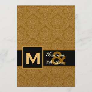 Elegant GOLD Damask Premium Metallic Wedding Kaart