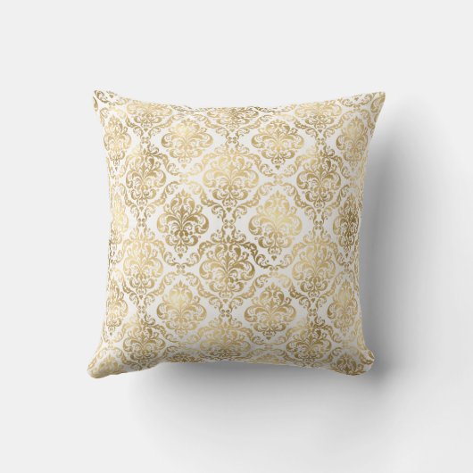 Elegant Gold Damask Sierkussen (Achterkant)