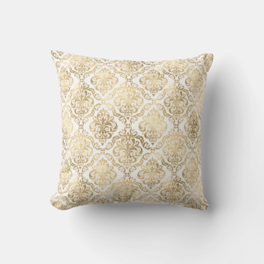 Elegant Gold Damask Sierkussen (Voorkant)