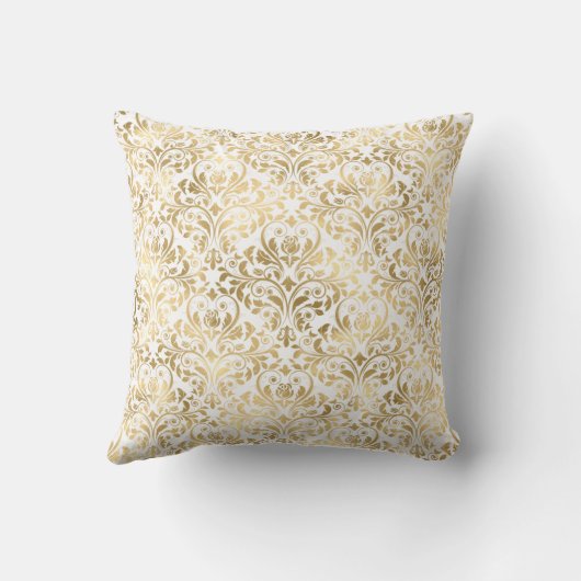 Elegant Gold Damask Sierkussen (Achterkant)