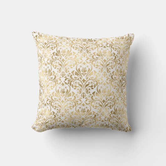 Elegant Gold Damask Sierkussen (Voorkant)