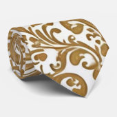 Elegant Gold Damask Stropdas (Opgerold)