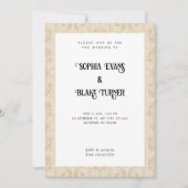 Elegant Gold Damask Traditional White Wedding Kaart (Voorkant)