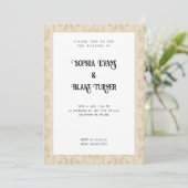 Elegant Gold Damask Traditional White Wedding Kaart (Staand voorkant)