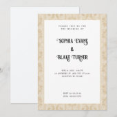 Elegant Gold Damask Traditional White Wedding Kaart (Voorkant / Achterkant)