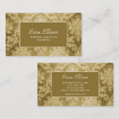 Elegant  Gold Damask Wedding Planner Visitekaartje (Voorkant / Achterkant)