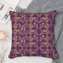 Elegant Gold Damask zwenkbraal Floral op paars