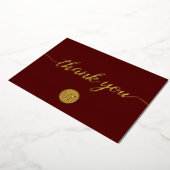 Elegant Gold dark red Business Thank you   Folie Feestdagenkaart (Gedraaid)