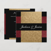 Elegant Gold Dark Red Paisley Engagement Party Kaart (Voorkant / Achterkant)