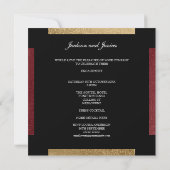 Elegant Gold Dark Red Paisley Engagement Party Kaart (Achterkant)
