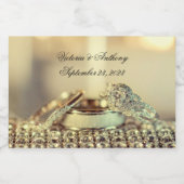 Elegant Gold Date Name Script Weddenschap Likeurfles Etiket (Enkel label)