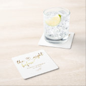 Elegant Gold de nacht voor het huwelijk Kartonnen Onderzetters (Insitu)