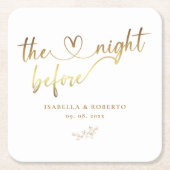 Elegant Gold de nacht voor het huwelijk Kartonnen Onderzetters (Voorkant)