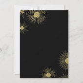 Elegant Gold Deco Mandala Floral Black Wedding Kaart (Achterkant)