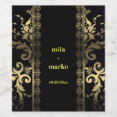 Elegant Gold Deco Wijn Etiket (Enkel label)