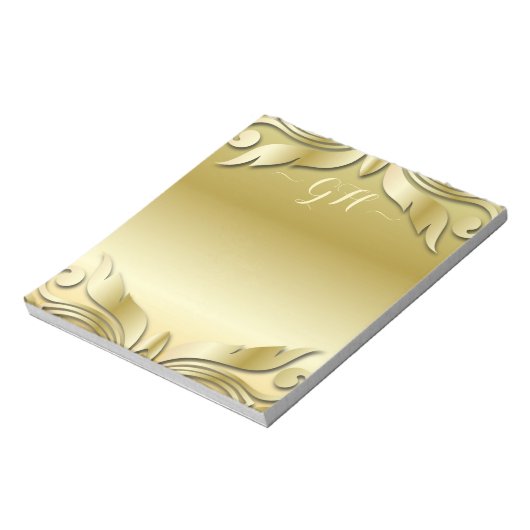 Elegant Gold Decoratief  sierInitiaal Notitieblok (Linkerzijde)