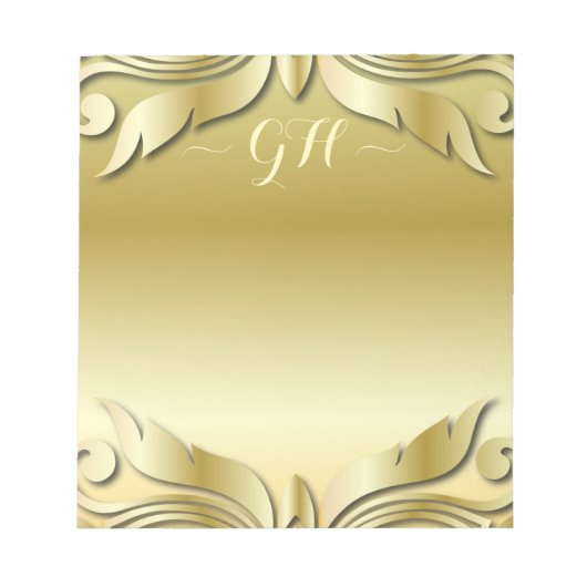 Elegant Gold Decoratief  sierInitiaal Notitieblok (Voorkant)
