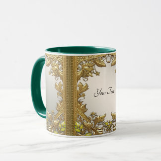 Elegant Gold Decorative Floral Mug Mok
