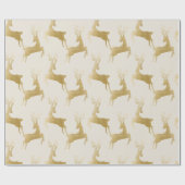 Elegant Gold Deer kerstpapier Cadeaupapier (Vlak)