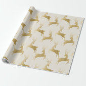 Elegant Gold Deer kerstpapier Cadeaupapier (Uitgerold)