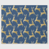 Elegant Gold Deer kerstpapier Cadeaupapier (Vlak)
