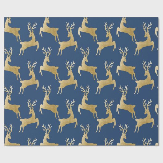 Elegant Gold Deer kerstpapier Cadeaupapier (Vlak)