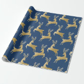 Elegant Gold Deer kerstpapier Cadeaupapier (Uitgerold)