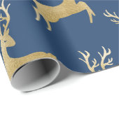 Elegant Gold Deer kerstpapier Cadeaupapier (Rol Hoek)