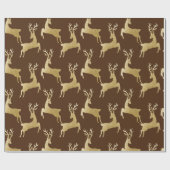 Elegant Gold Deer kerstpapier Cadeaupapier (Vlak)