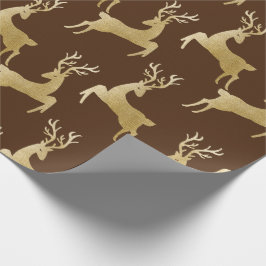 Elegant Gold Deer kerstpapier Cadeaupapier
