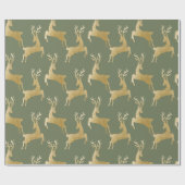 Elegant Gold Deer kerstpapier Cadeaupapier (Vlak)