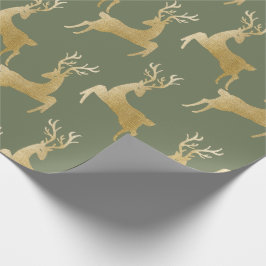 Elegant Gold Deer kerstpapier Cadeaupapier