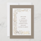 Elegant Gold Delicate Flowers Christelijk Weddensc Kaart (Achterkant)