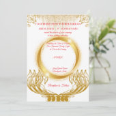 Elegant Gold Design Wedding Invitation on White Kaart (Staand voorkant)