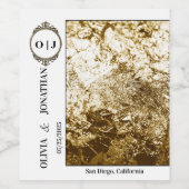 Elegant Gold Design Weduwen Wine Label Wijn Etiket (Enkel label)