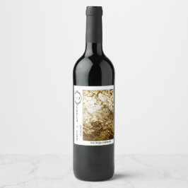 Elegant Gold Design Weduwen Wine Label Wijn Etiket